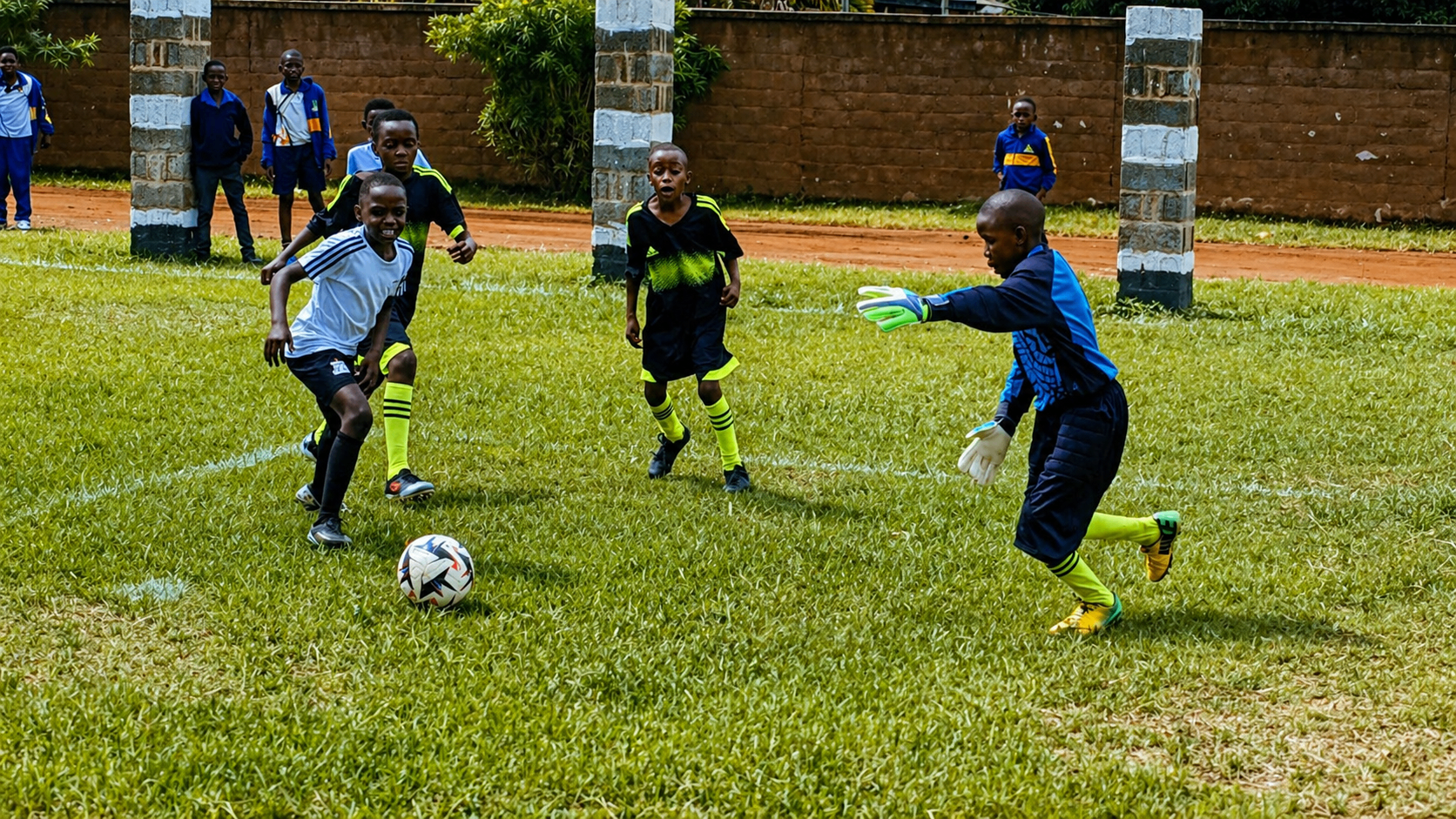 Angels Park learners playing a soccer match